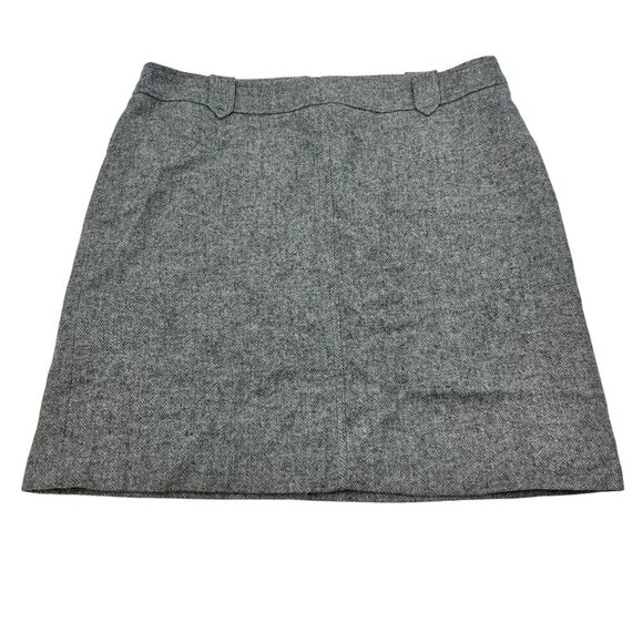 Talbots Womens Wool Blend A-Line Skirt Above Knee Gray Size 16P Zip - Picture 1 of 9